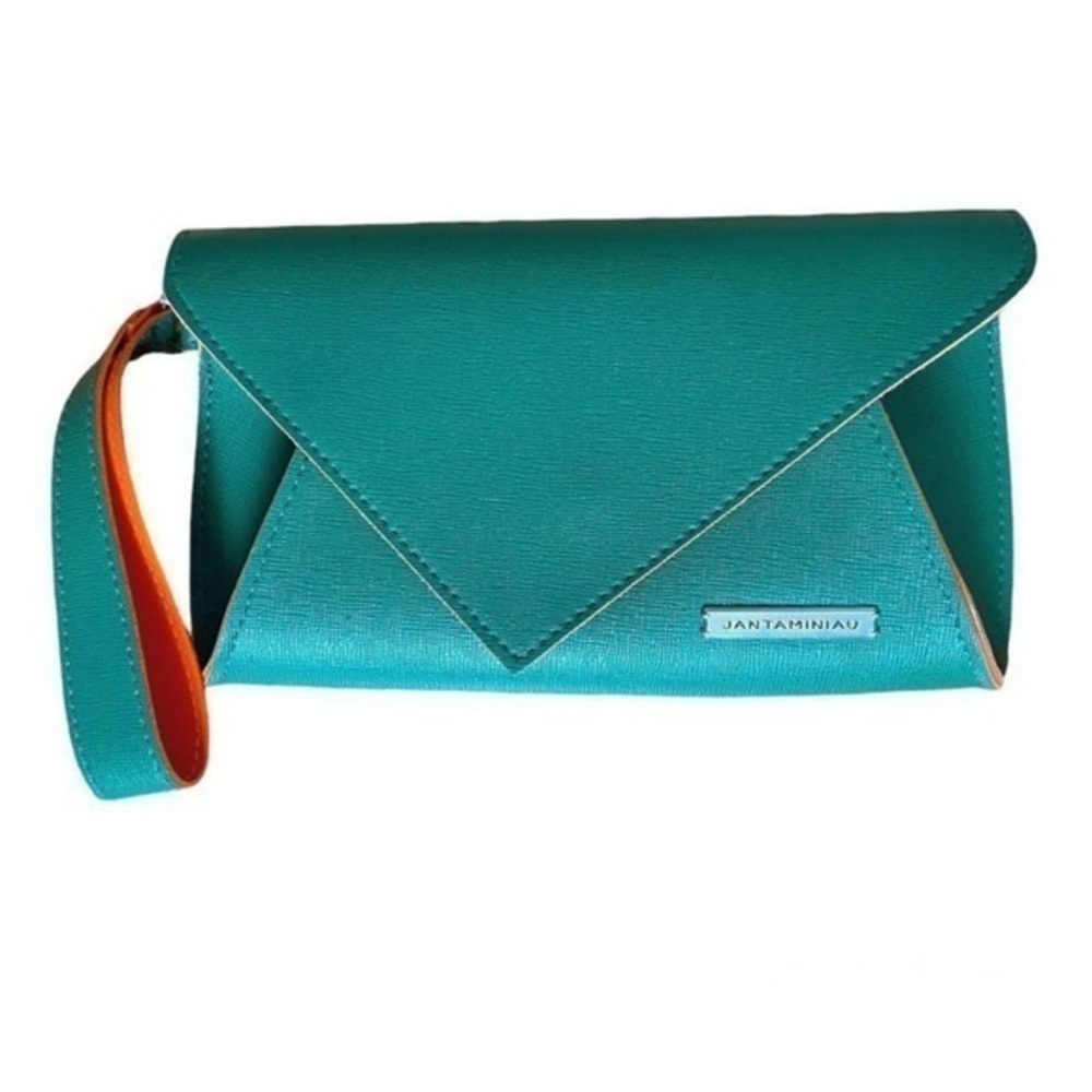 Kantaminiau Green Orange Origami 1st Class Travel Wristlet